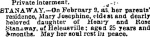 Mary's death notice - Auckland Star 10 February 1896.