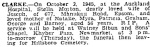 Stella's Death notice - Auckland Star 03.10.1945